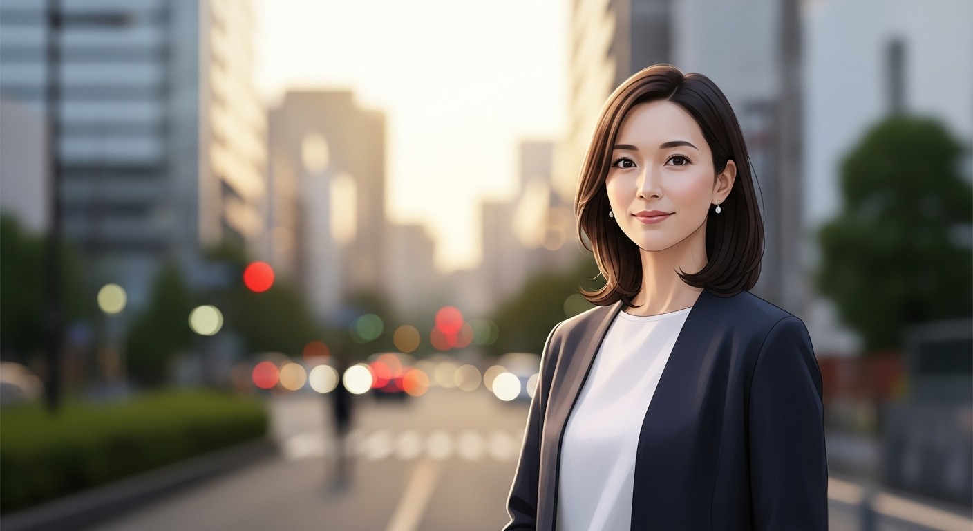 東京で暮らす女性のイメージ(架空のサンプル人物・イラスト)
