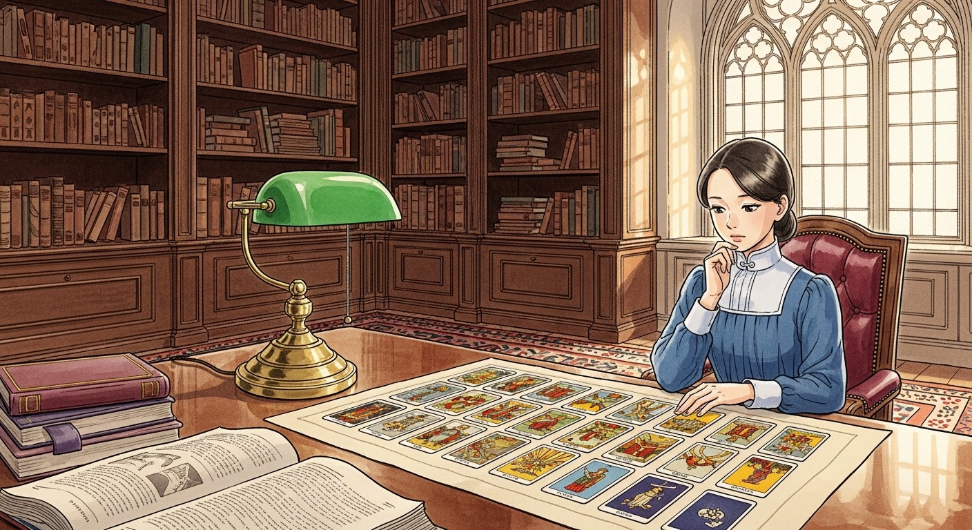 タロットカードの意味一覧表のヒーロー画像（大アルカナ22枚を整然と並べた学習図）