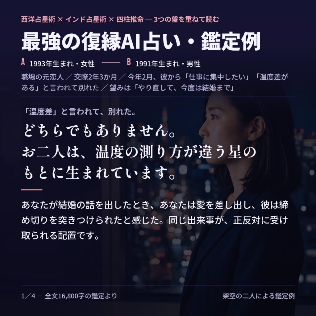 復縁の鑑定例カード1／4：温度差の正体──温度の測り方が違う星